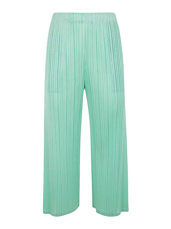 Pleats Please Issey Miyake Pantalons Décontractés - Vert