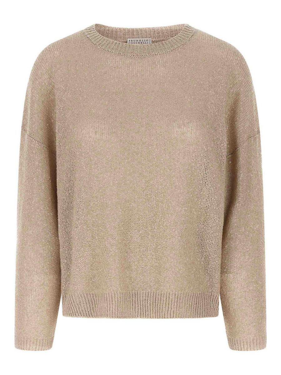 Brunello Cucinelli Pull Col Rond - Beige