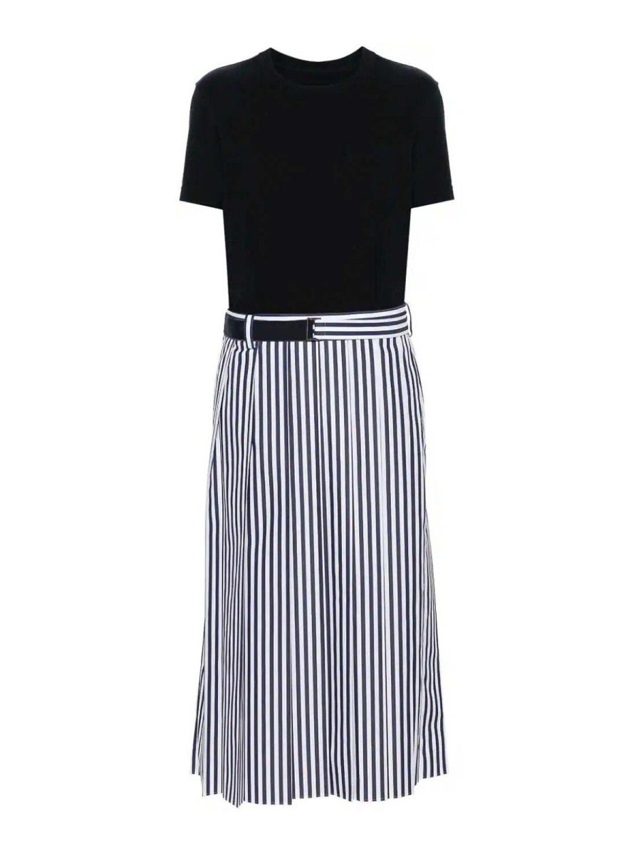 Sacai Robe Au Genou - Bleu Foncé