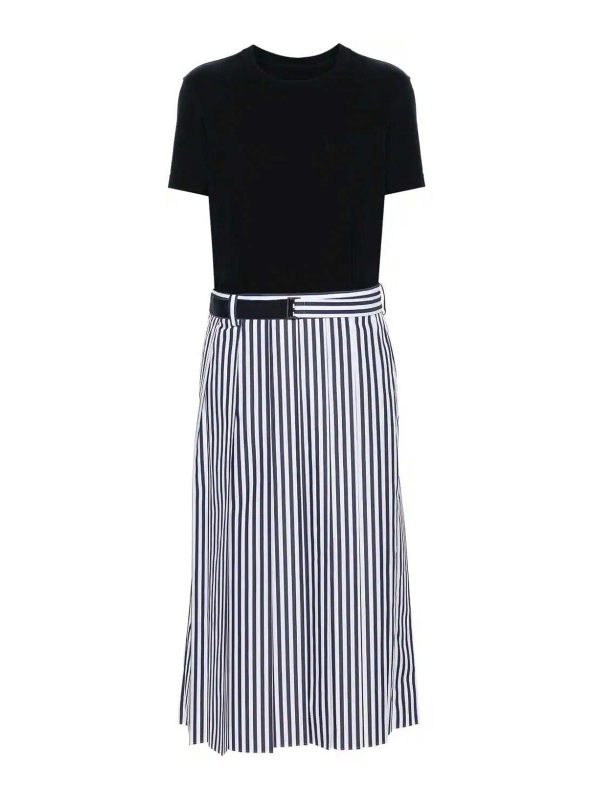 Sacai Robe Au Genou - Bleu Foncé