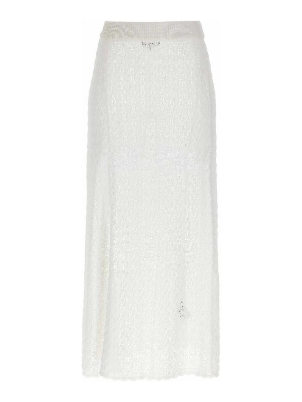 Ganni Jupe Midi - Blanc