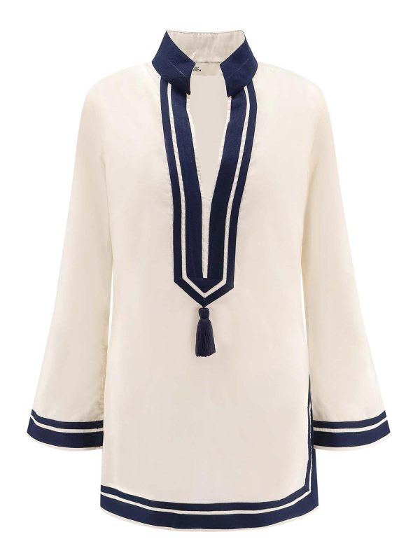 Tory Burch Robe Au Genou - Blanc