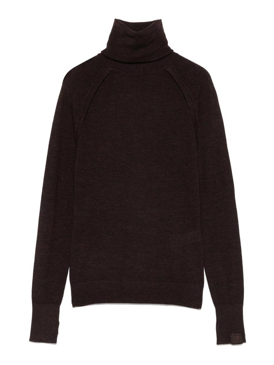 Victoria Beckham Pull Col Roulé - Marron