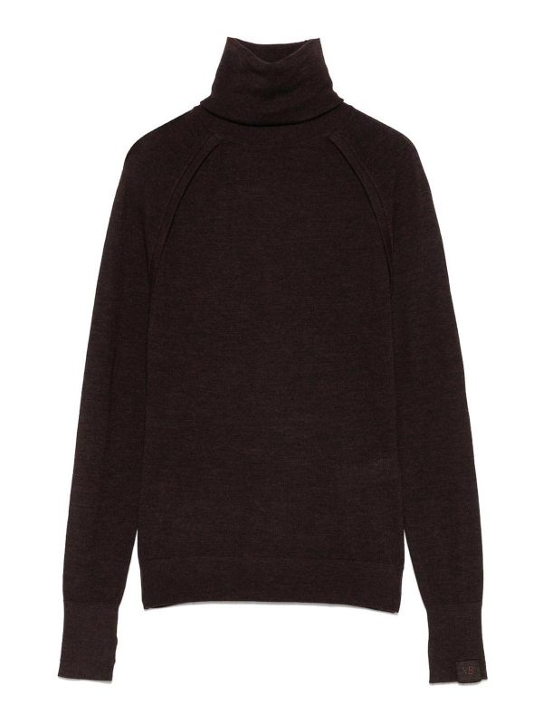 Victoria Beckham Pull Col Roulé - Marron