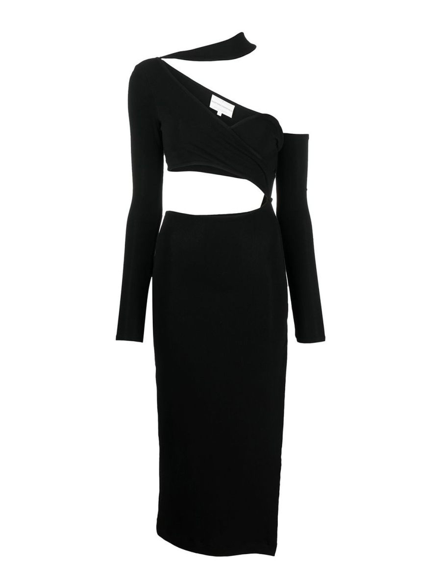 Lama Jouni Robe Au Genou - Noir