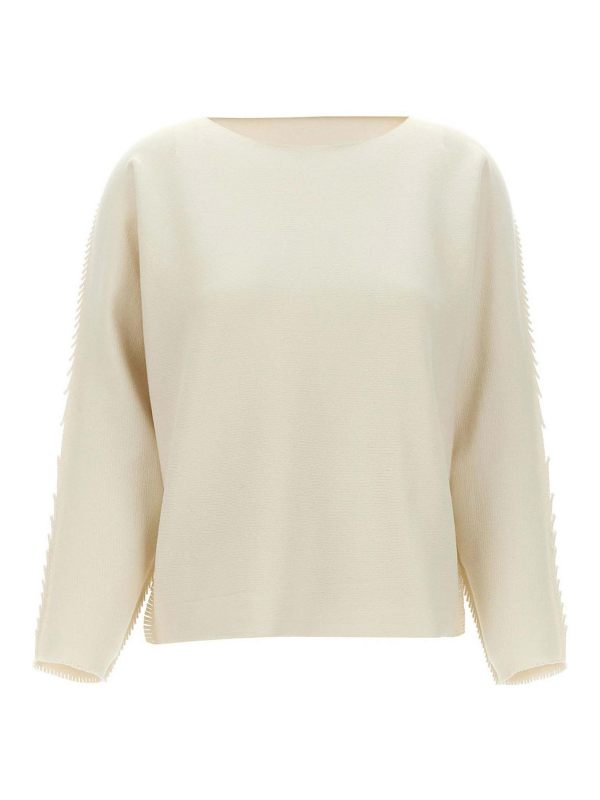Pleats Please Issey Miyake Pull Col Rond - Blanc