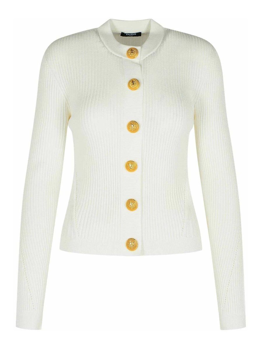 Balmain Pull Col Rond - Blanc