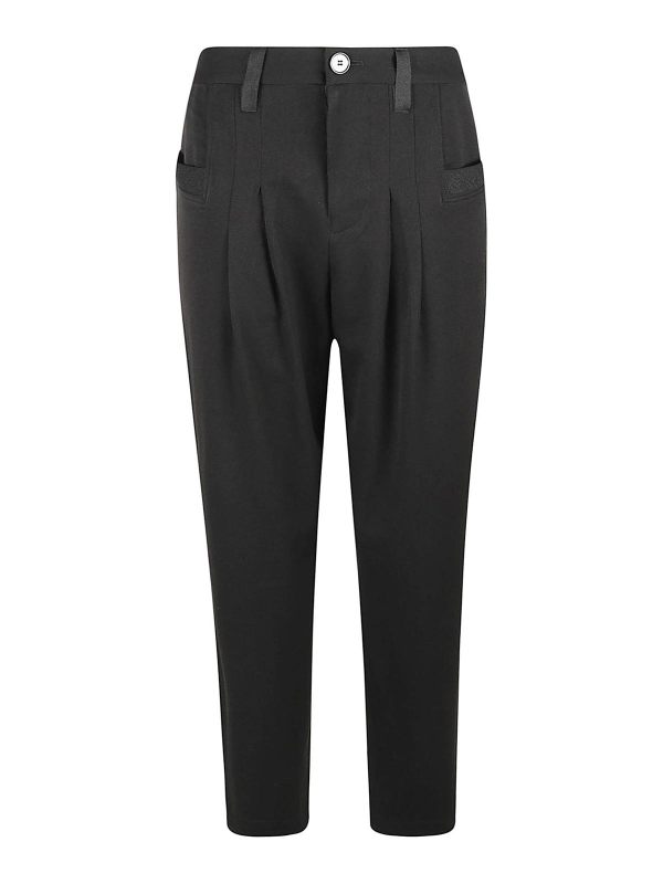 High Pantalons Décontractés - Noir