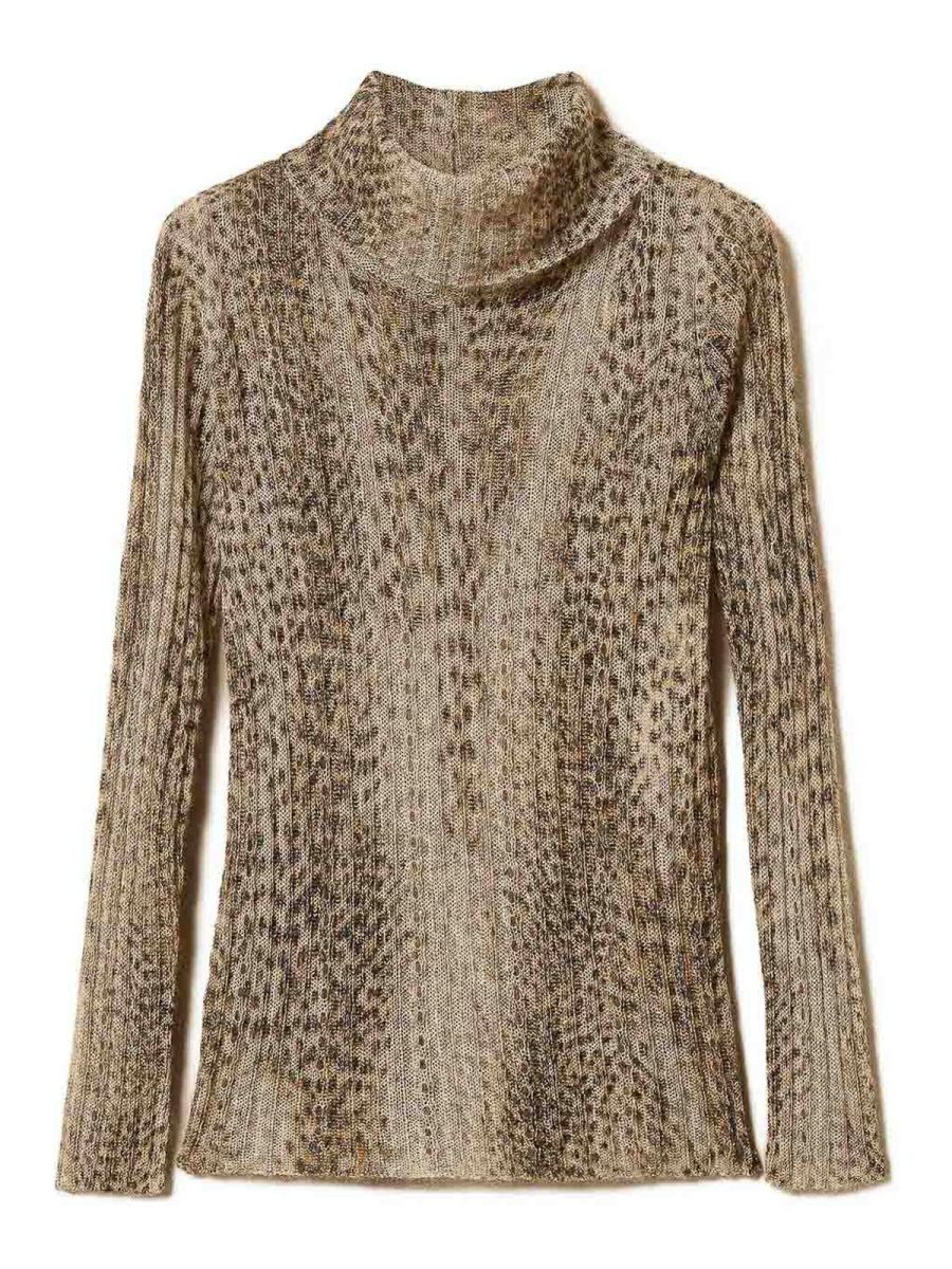 Twinset Pull Col Rond - Marron