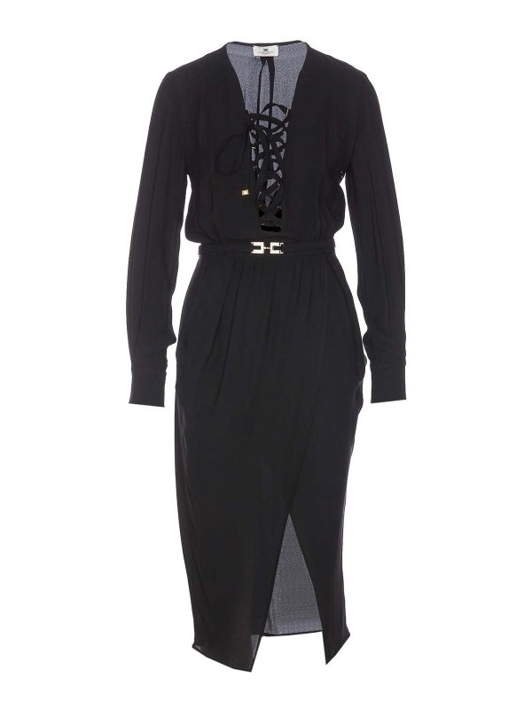 Elisabetta Franchi Robe Au Genou - Noir
