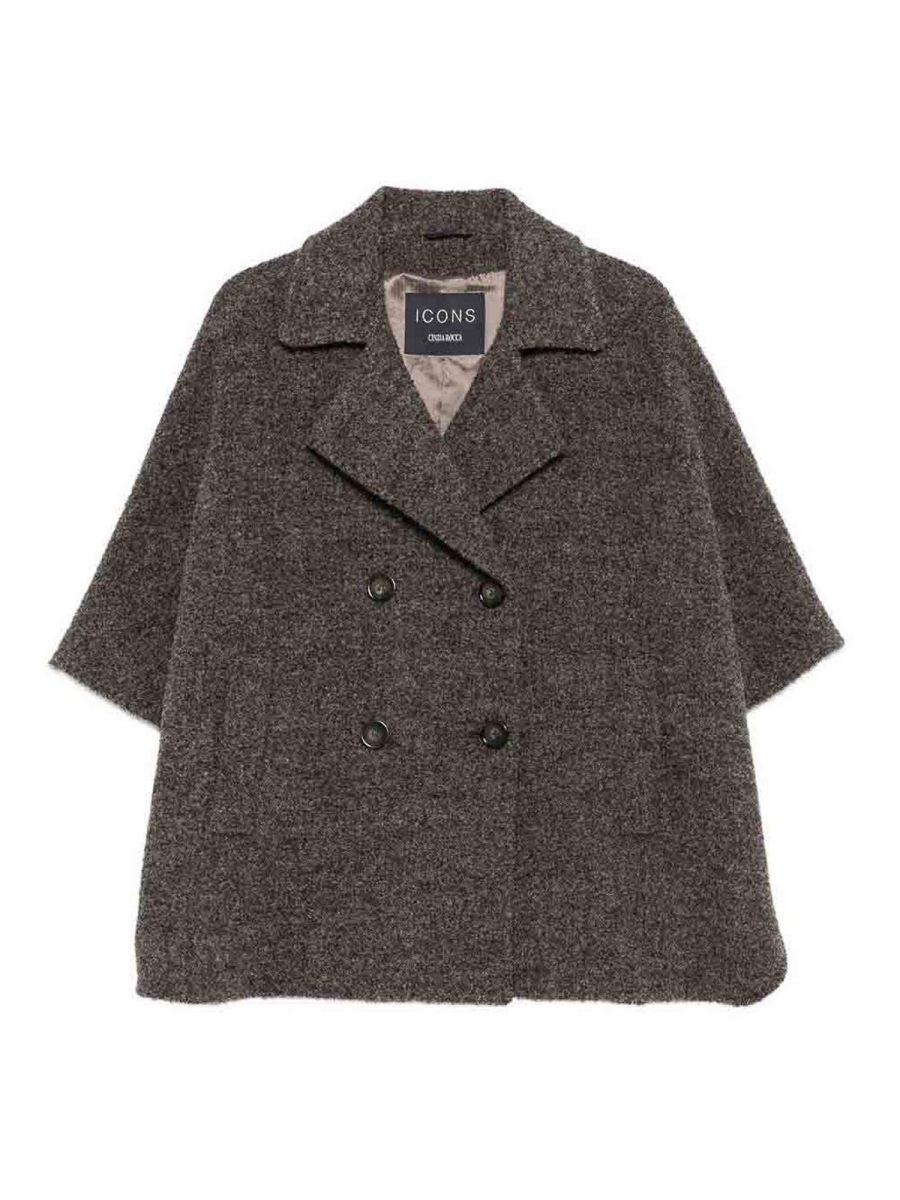 Cinzia Rocca Manteau Court - Gris