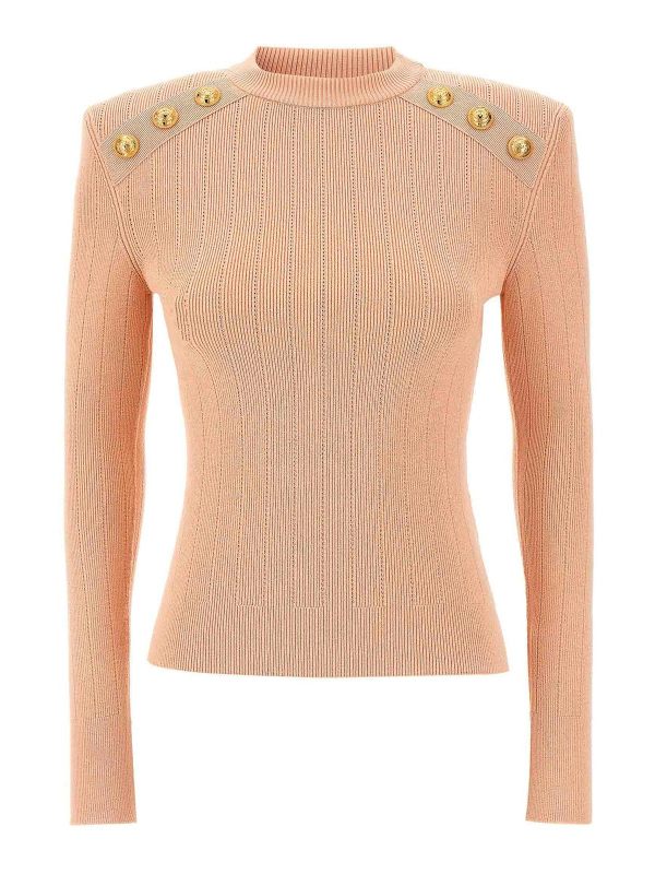 Balmain Pull Col Rond - Couleur Chair