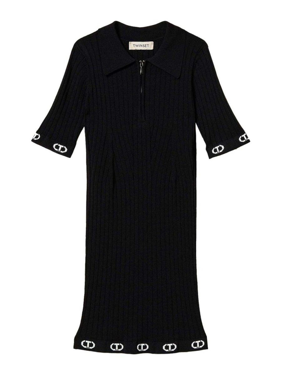 Twinset Robe Au Genou - Noir