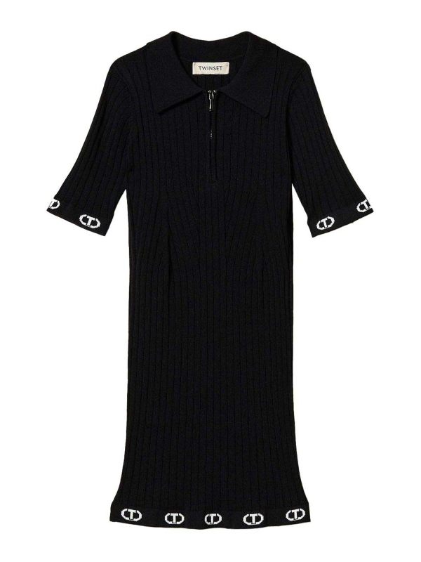 Twinset Robe Au Genou - Noir