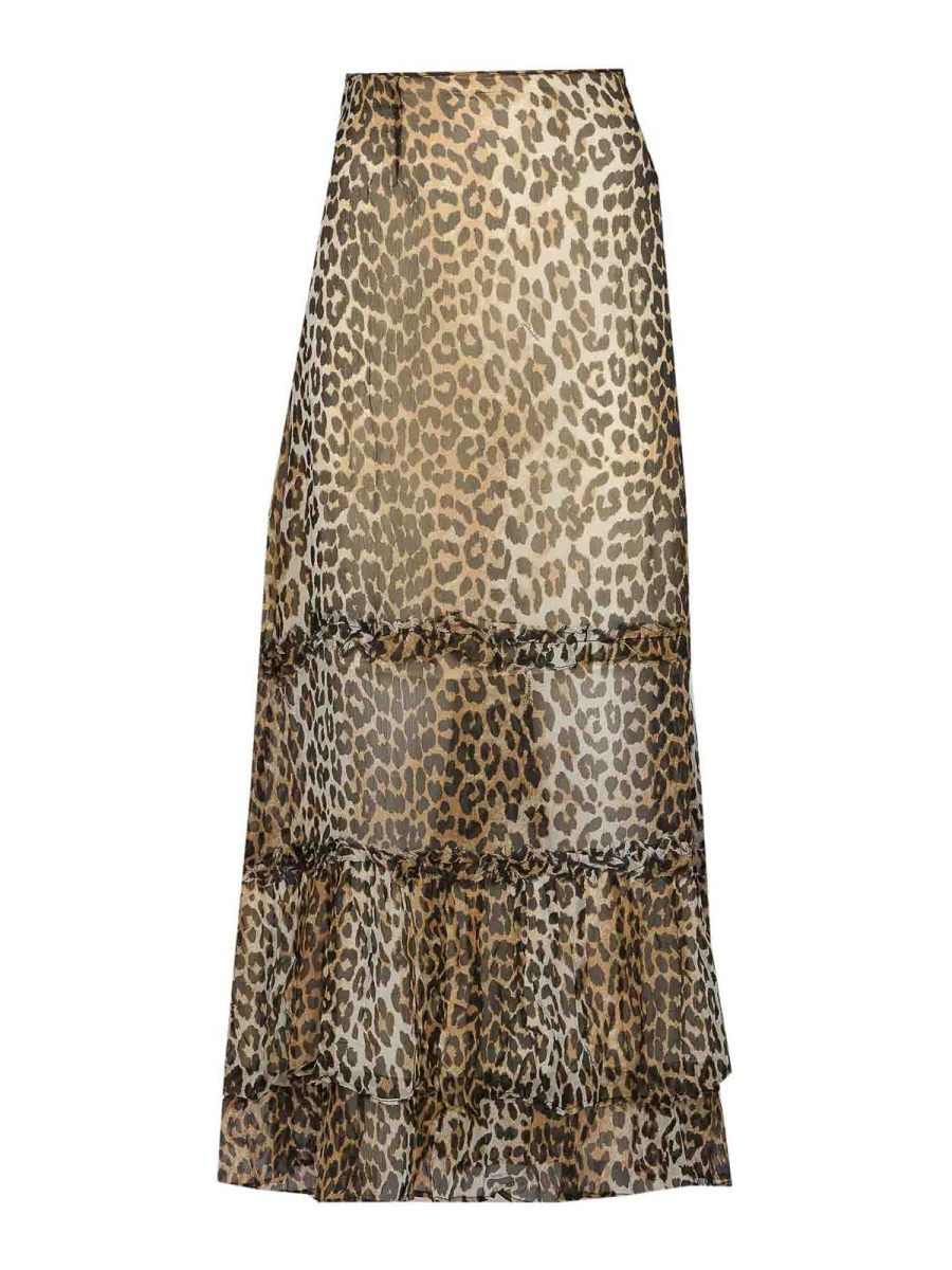 Ganni Jupe Midi - Marron