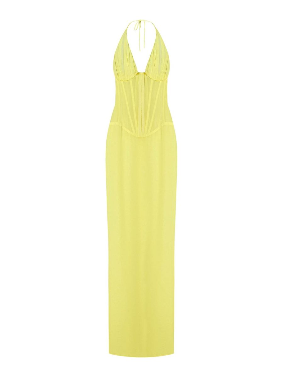 Mônot Robe Au Genou - Jaune