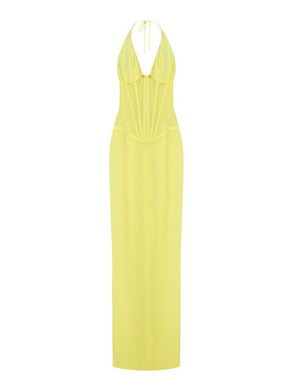 Mônot Robe Au Genou - Jaune