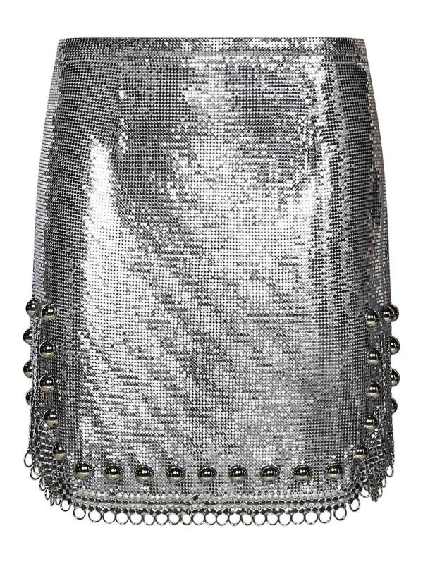 Rabanne Mini Jupe - Argent