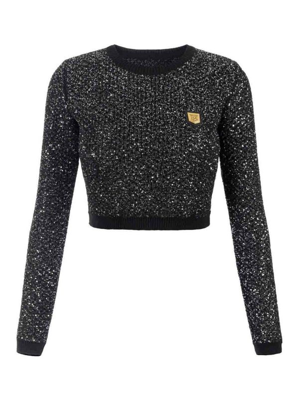 Elisabetta Franchi Pull Col Rond - Argent