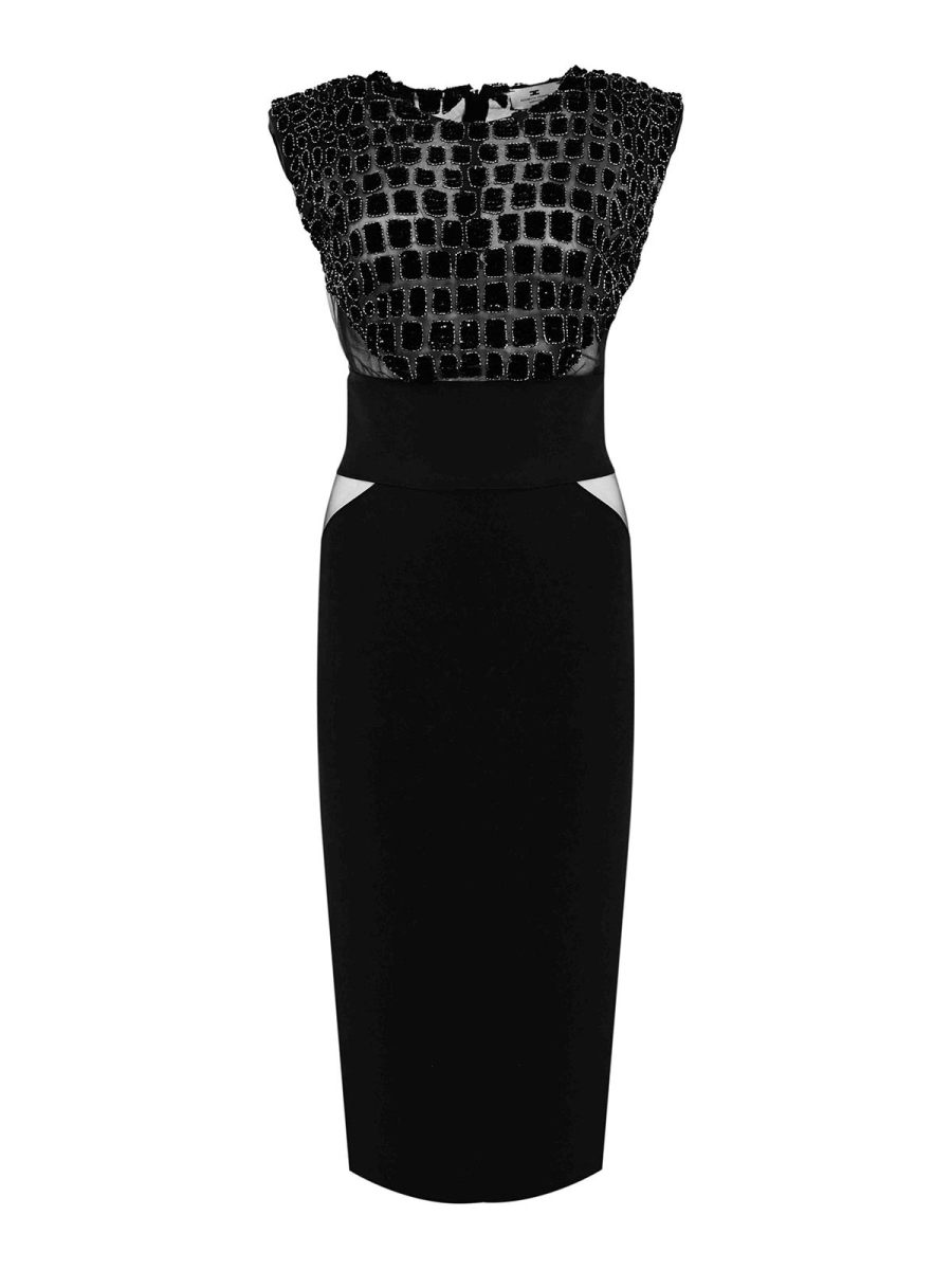 Elisabetta Franchi Robe Au Genou - Noir