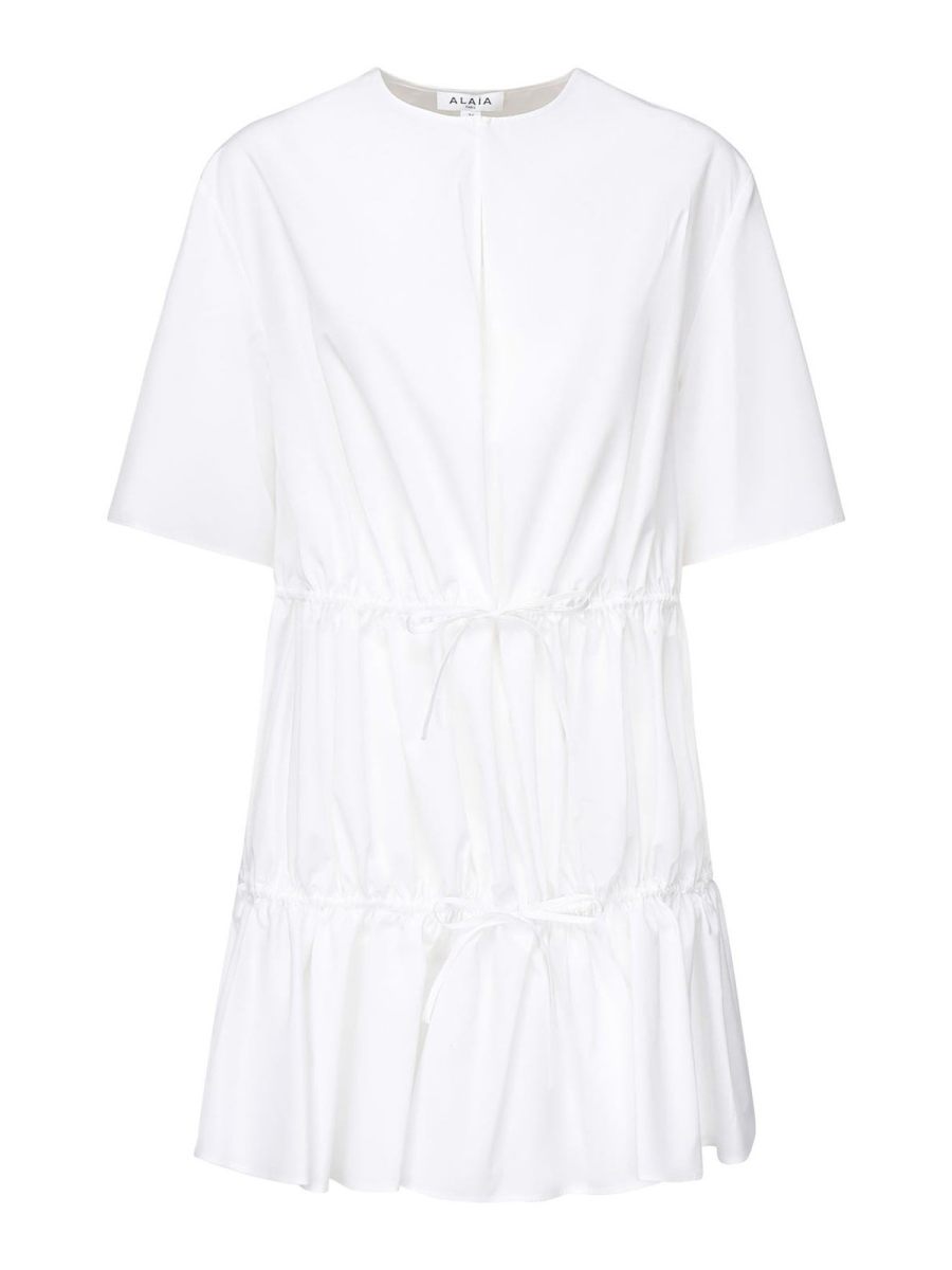 Alaïa Robe Au Genou - Blanc