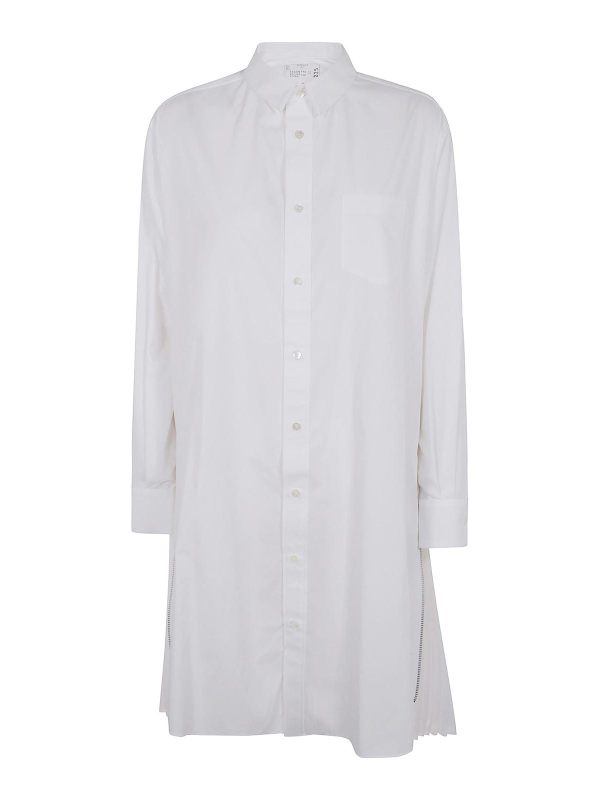 Sacai Robe Au Genou - Blanc