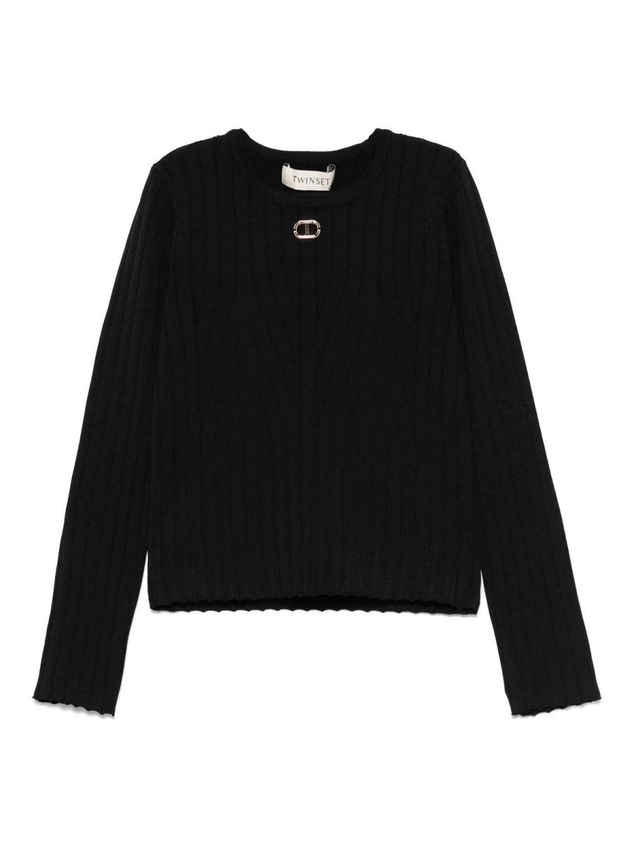 Twinset Pull Col Rond - Noir