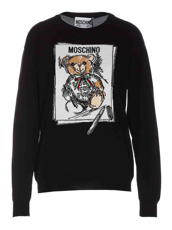 Moschino Pull Col Rond - Noir
