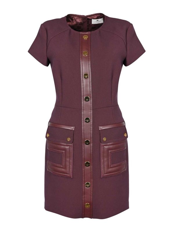 Elisabetta Franchi Robe Au Genou - Rouge Brun