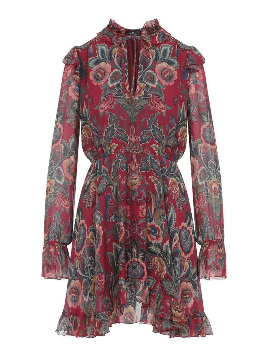 Etro Robe Courte - Rouge Brun