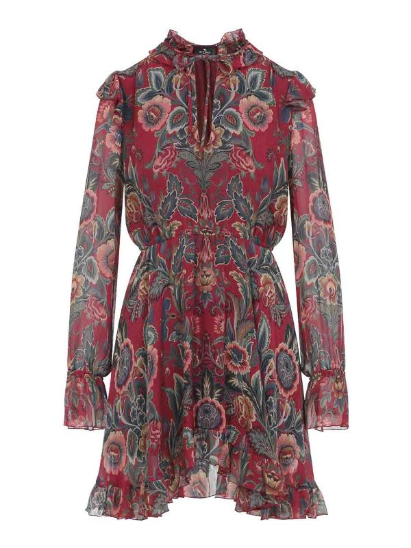 Etro Robe Courte - Rouge Brun