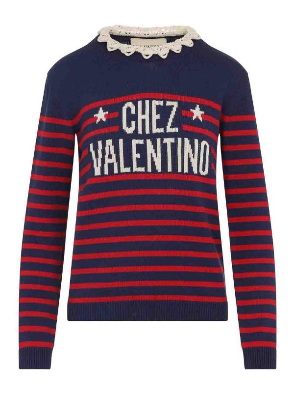 Valentino Pull Col Rond - Bleu
