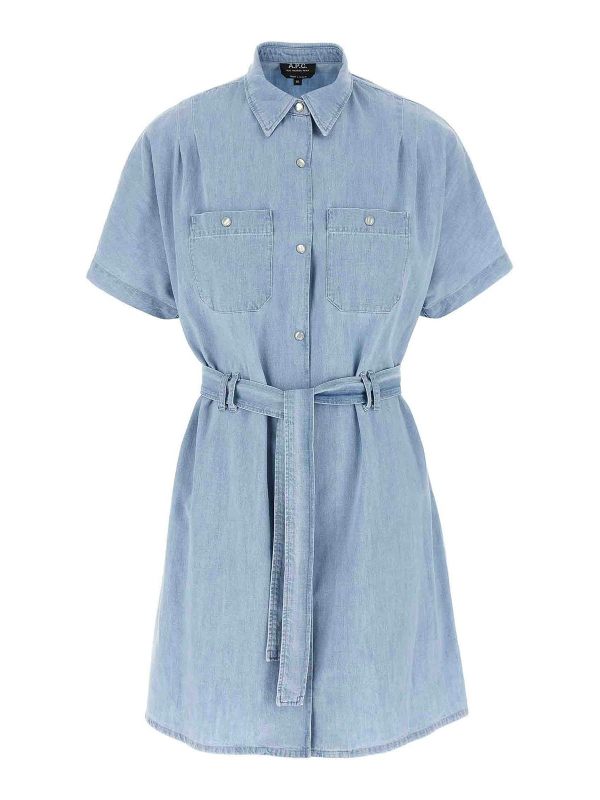 A. P.C. Robe Au Genou - Bleu Clair
