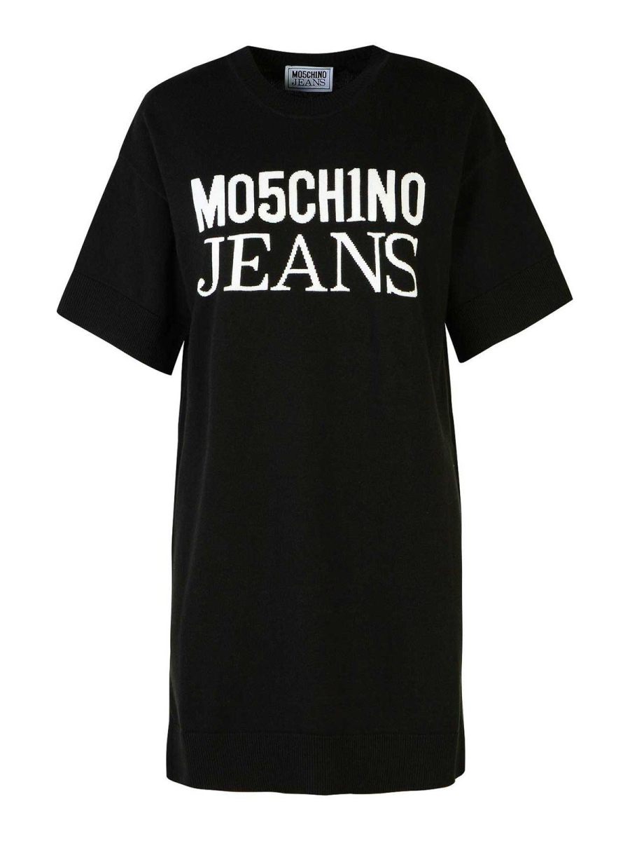 Moschino Jeans Robe Au Genou - Noir