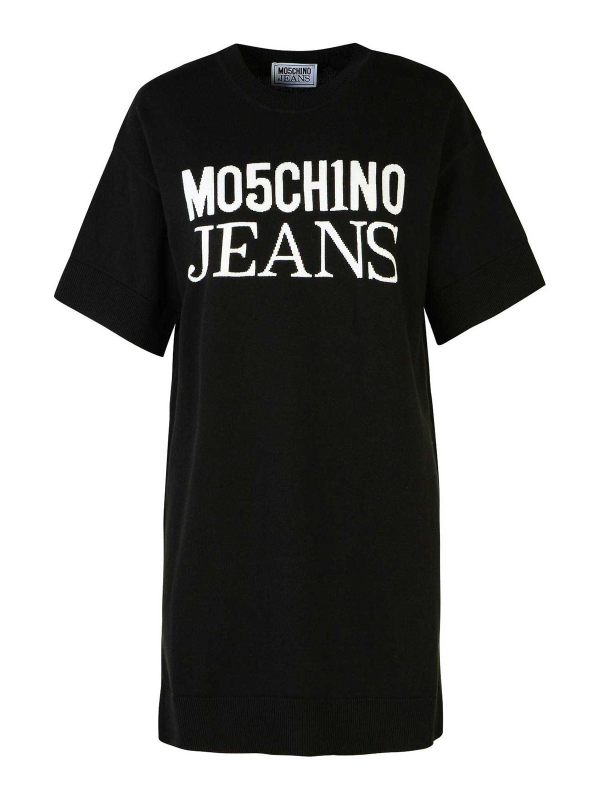 Moschino Jeans Robe Au Genou - Noir