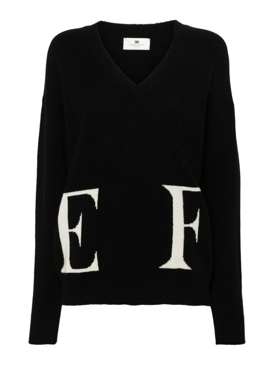 Elisabetta Franchi Pull Col Rond - Noir