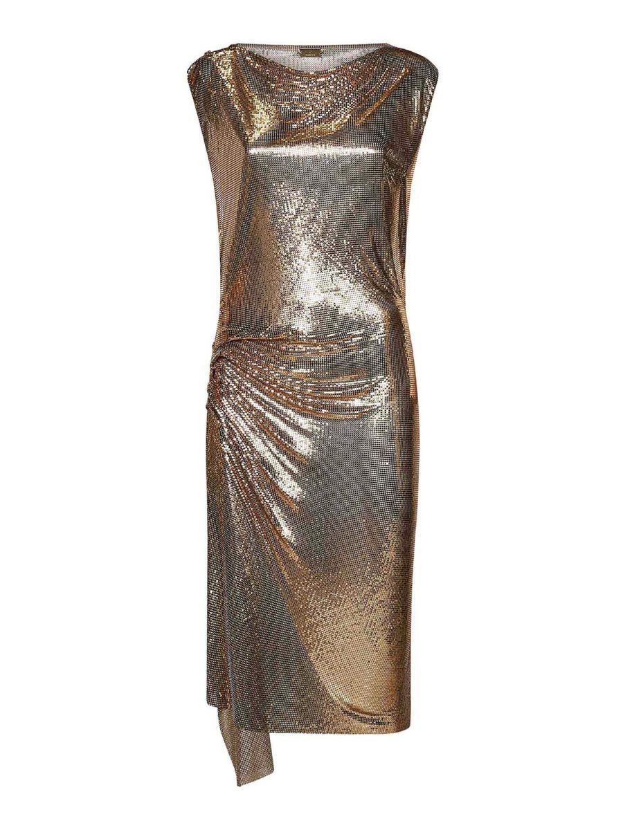 Paco Rabanne Robe Au Genou - Or