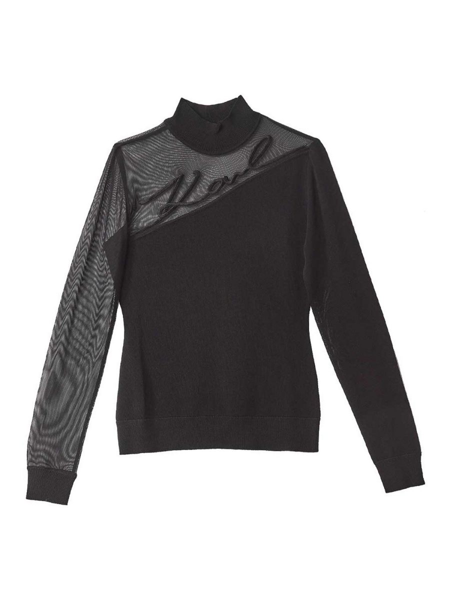 Karl Lagerfeld Pull Col Roulé - Noir