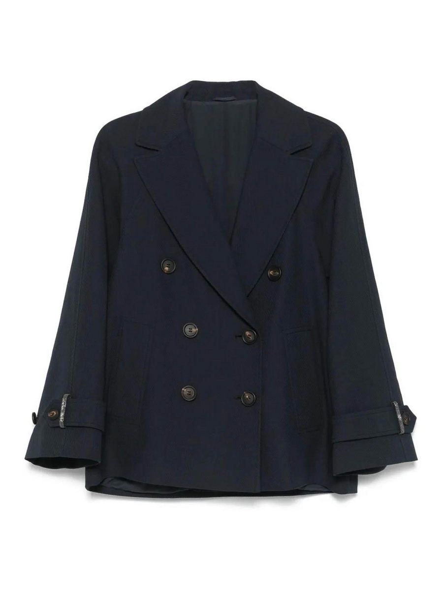 Brunello Cucinelli Manteau Court - Bleu
