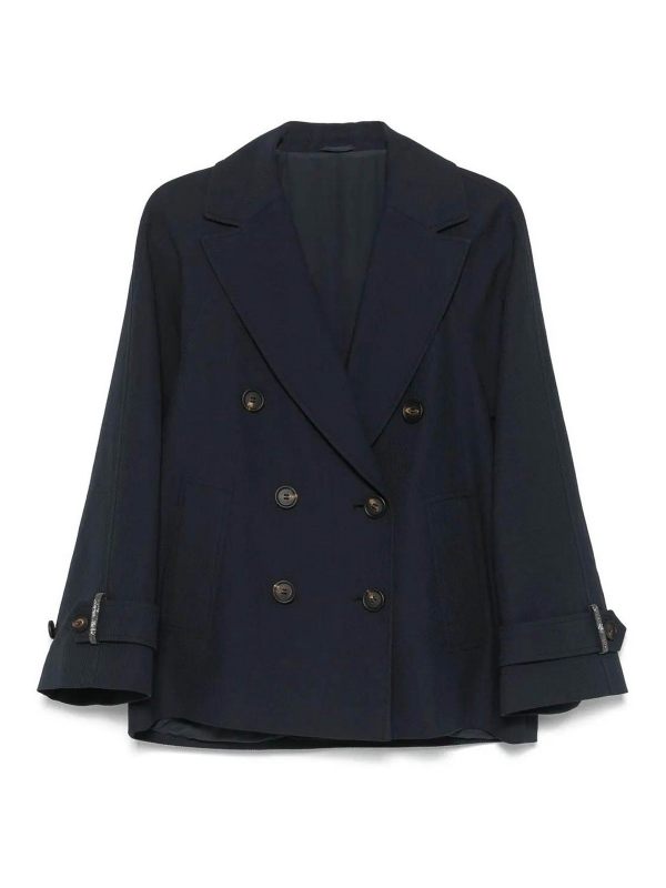 Brunello Cucinelli Manteau Court - Bleu