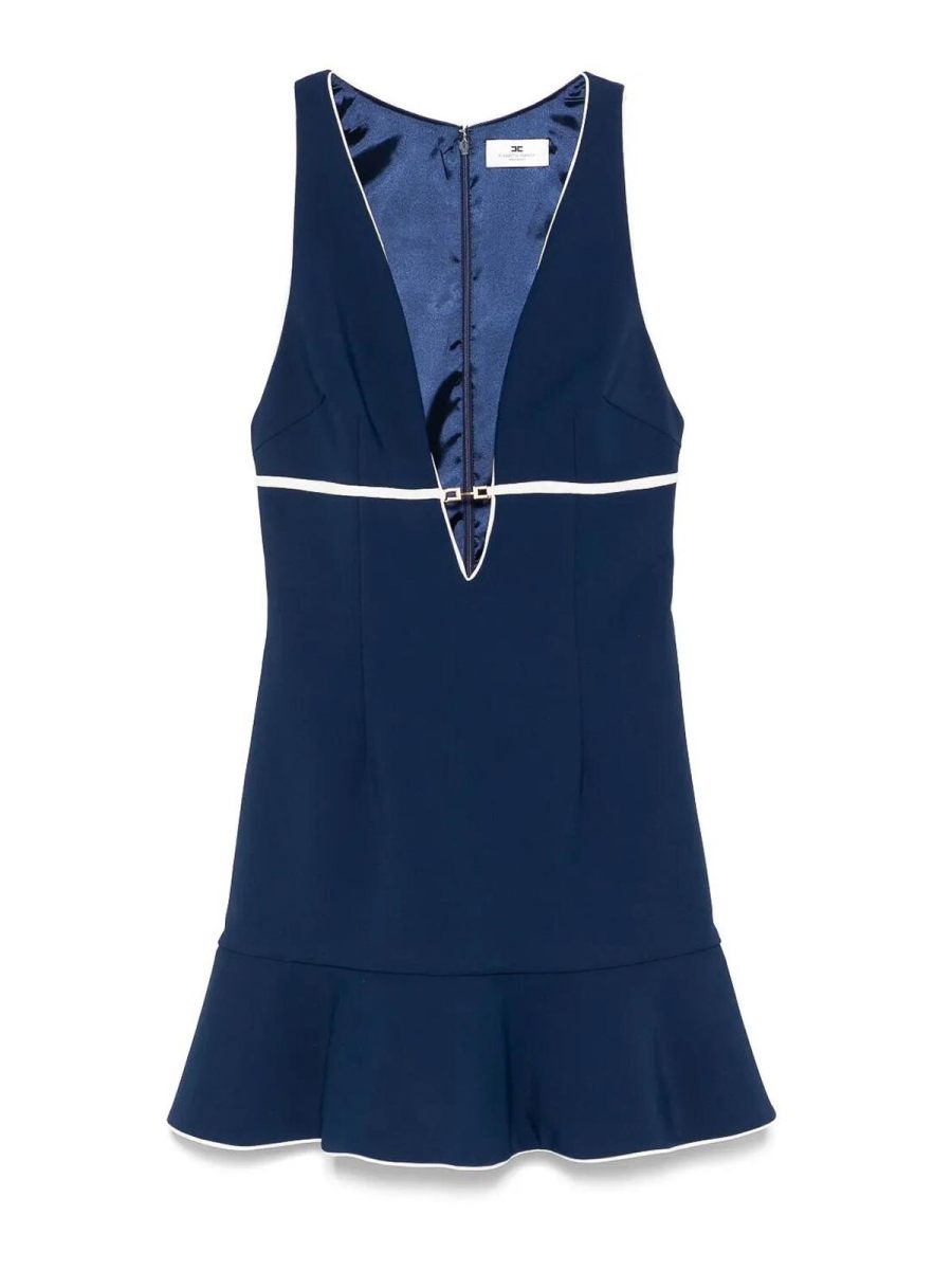 Elisabetta Franchi Robe Au Genou - Bleu
