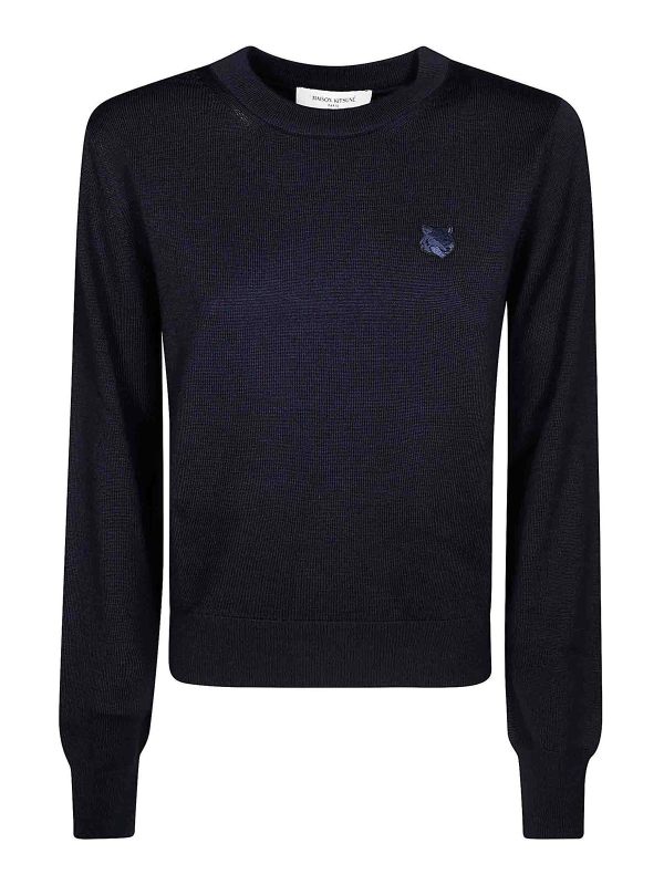 Maison Kitsuné Pull Col Rond - Bleu