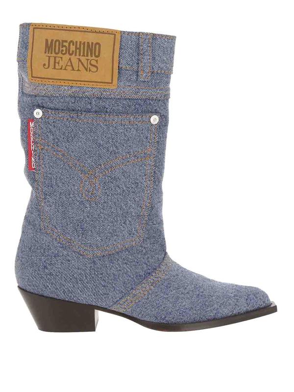 Moschino Jeans Bottes - Bleu