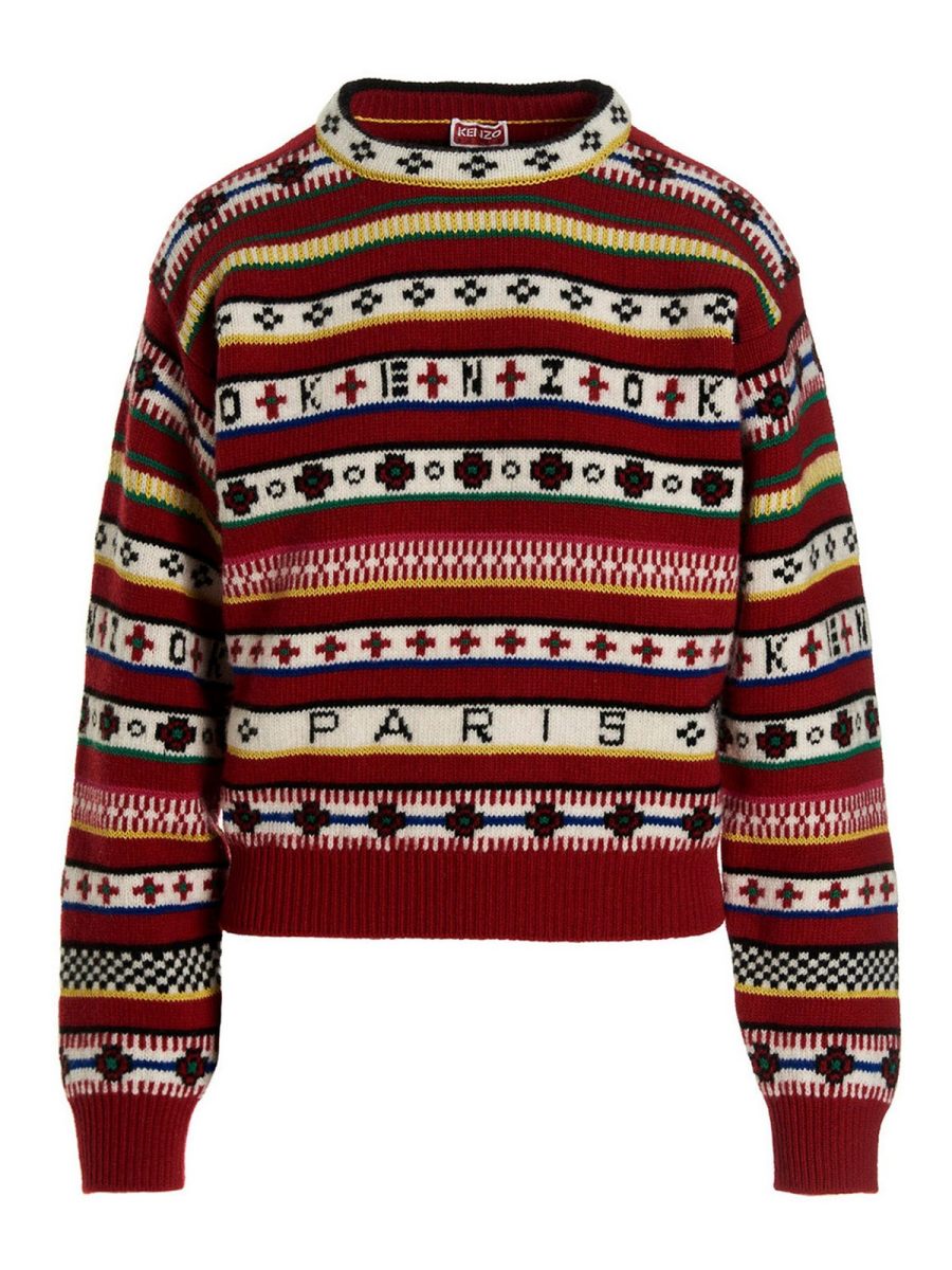 Kenzo Pull Col Rond - Multicolore