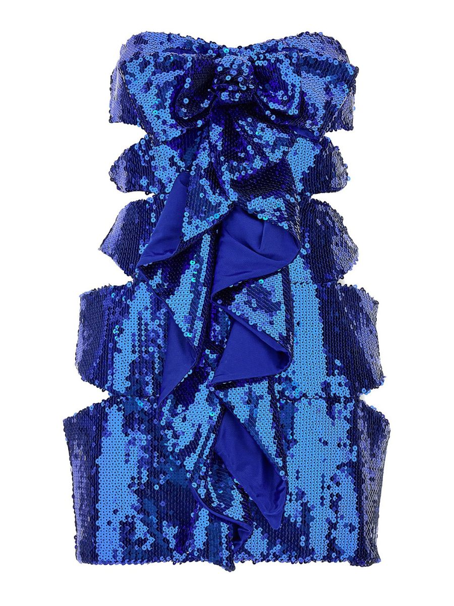 Alexandre Vauthier Robe Au Genou - Bleu