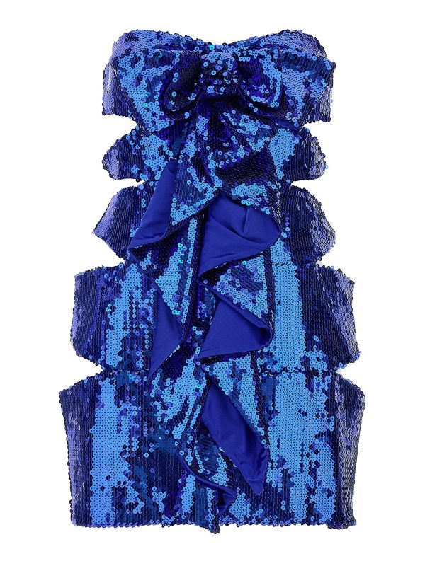 Alexandre Vauthier Robe Au Genou - Bleu