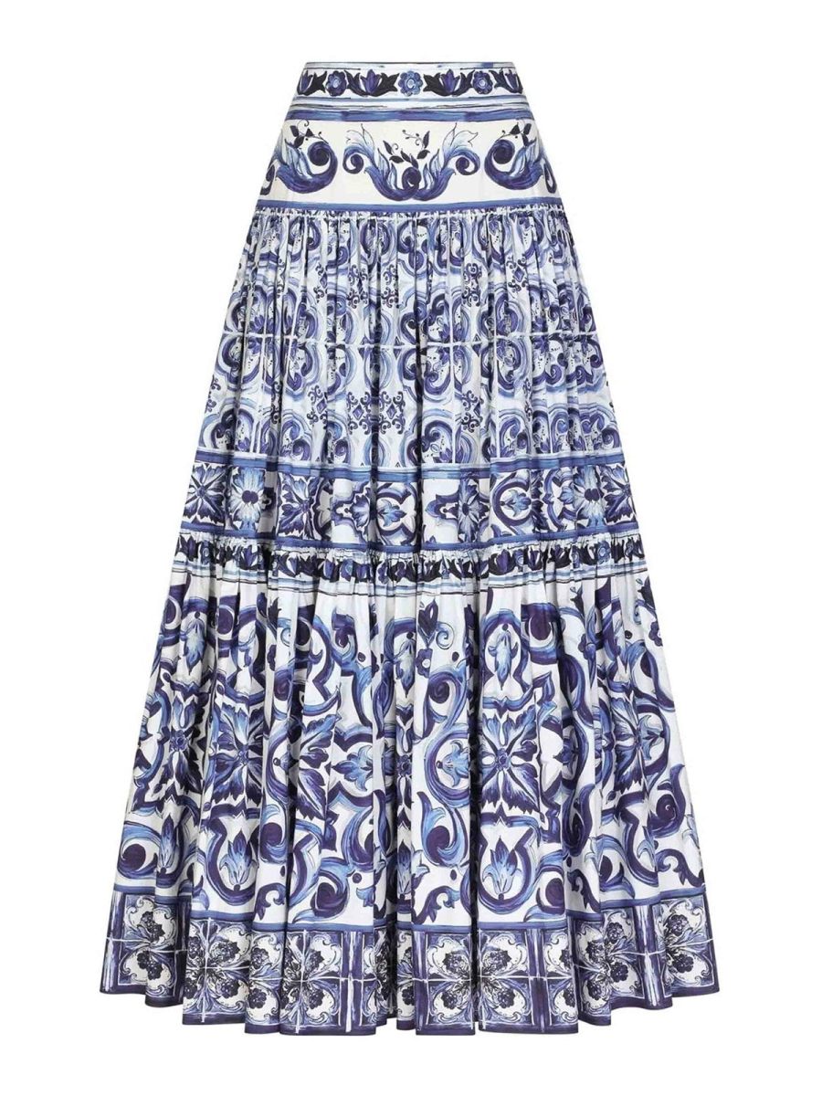 Dolce & Gabbana Jupe Longue - Bleu
