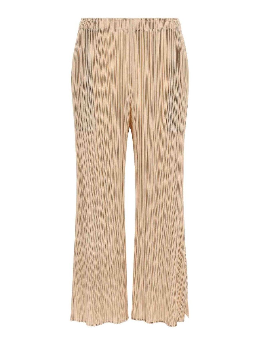 Pleats Please Issey Miyake Pantalons Décontractés - Beige