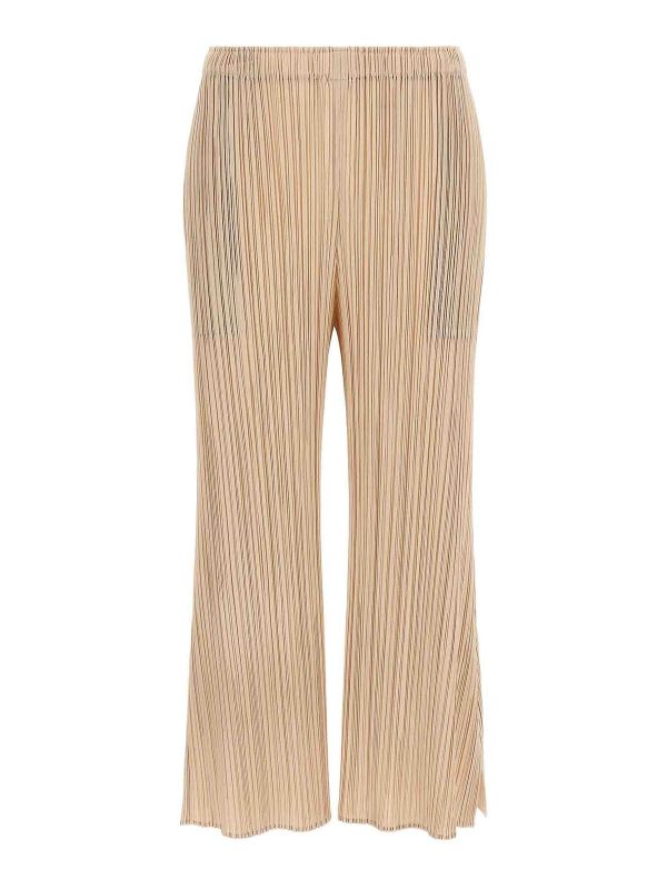Pleats Please Issey Miyake Pantalons Décontractés - Beige