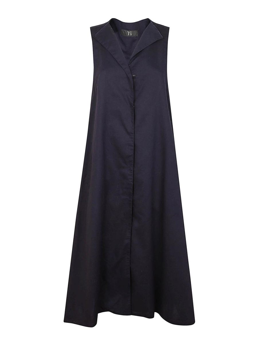 Yohji Yamamoto Robe Au Genou - Bleu Foncé